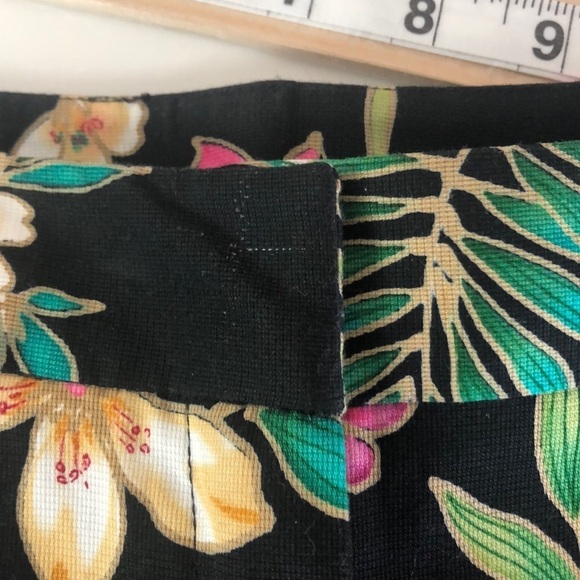Rafaella Tropical Floral Black Pants 8 - Picture 5 of 8